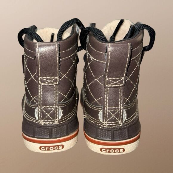 NWOB Little Kids AllCast Expresso Crocband Duck Boots Size C9 - Picture 5 of 8